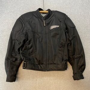 First Gear Motorcycle Jacket Women M Mesh Vented Mesh Black Shoulder Elbow Pads